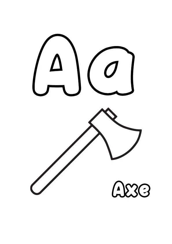 Letter A Colouring Pages